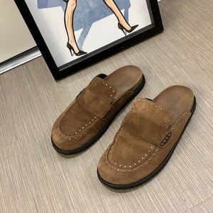 Freda Salvador Evie suede mules brown color Size 8